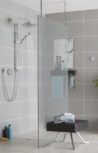 Aqualisa Quartz Smart digital concealed diverter shower with fixed head and riser rail