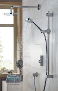 Aqualisa Visage digital divert shower with fixed head and riser rail