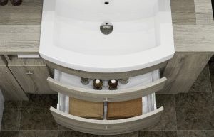 Mallard fitted curved drawer basin unit
