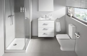 Roca Debba three draw vanity unit and moulded back to wall toilet
