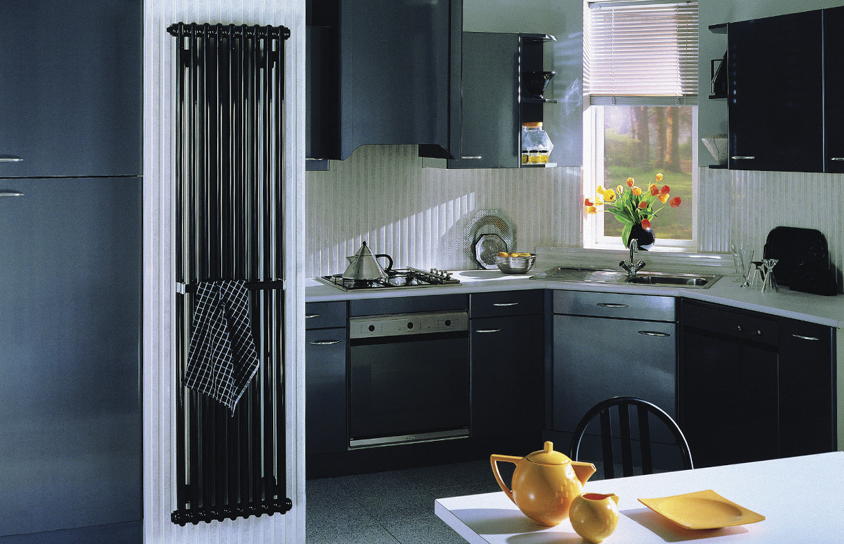 Zehnder Charleston black radiator. Central heating, electric or dual fuel available