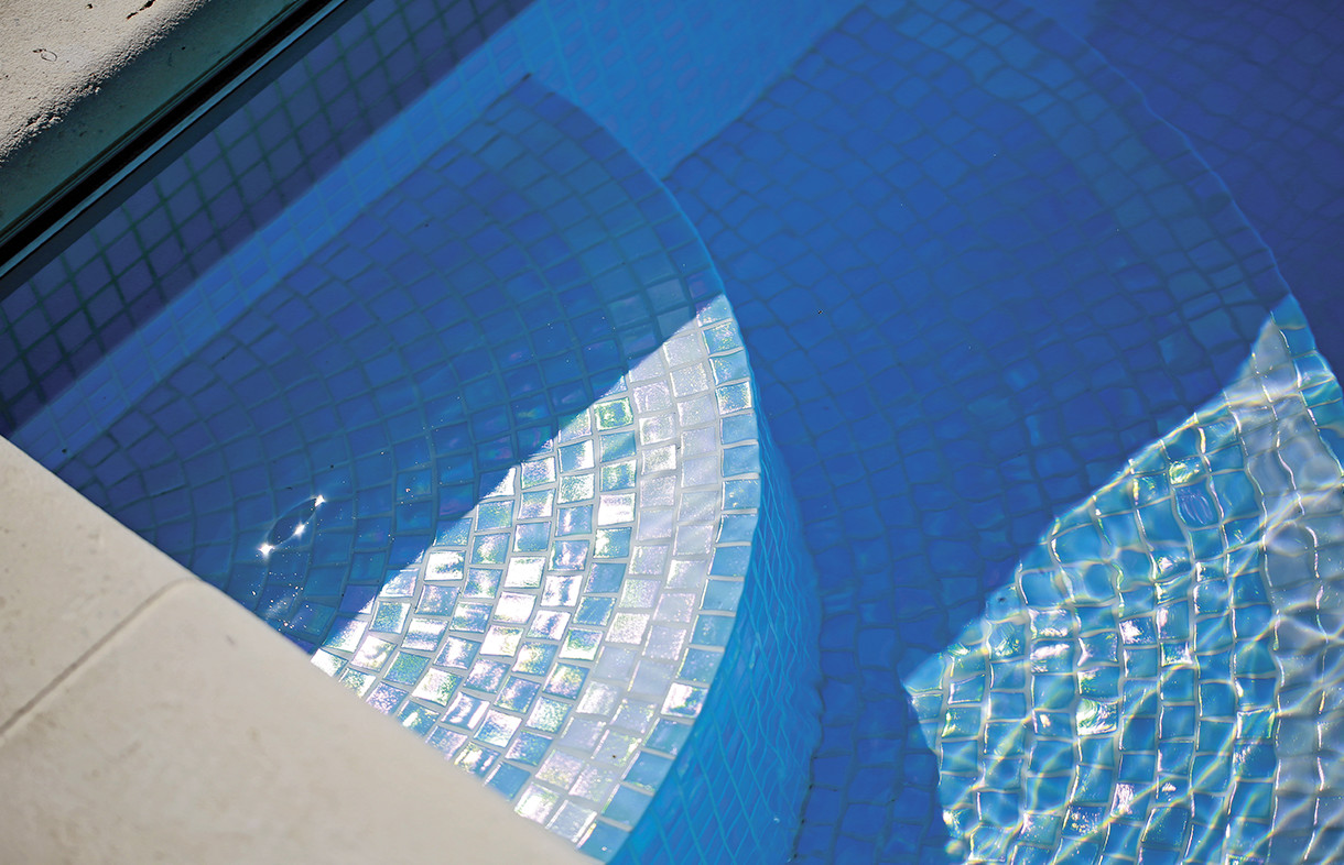 Waxman Cermaics lustre pearl mosaic swimmin pool tiles